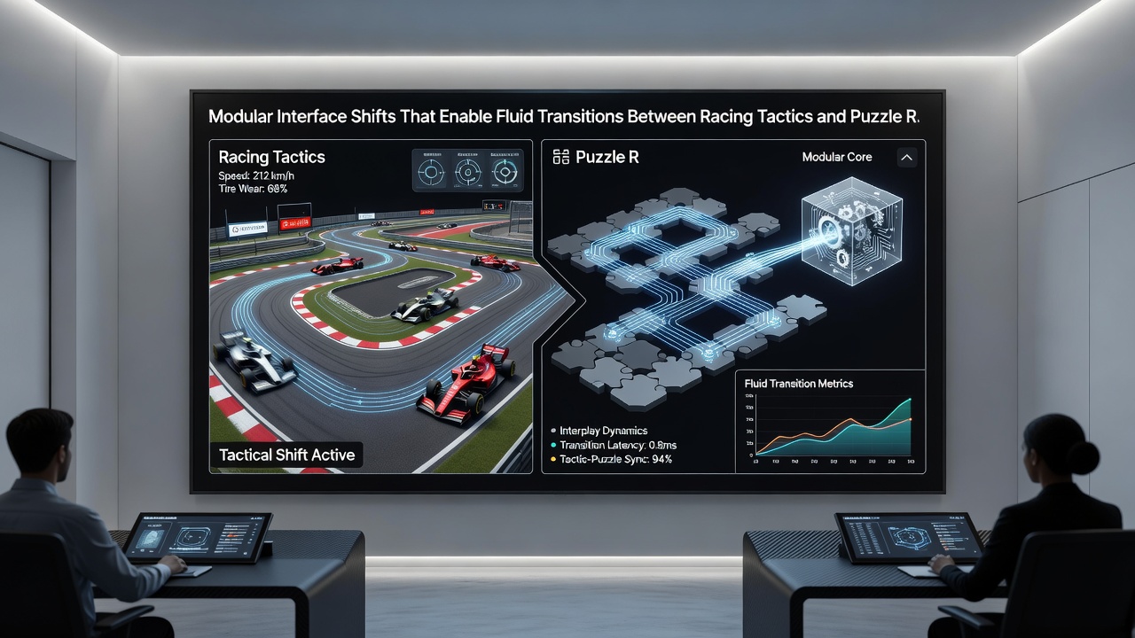 Group of players navigating a shared browser session with racing and puzzle elements visible on multiple screens