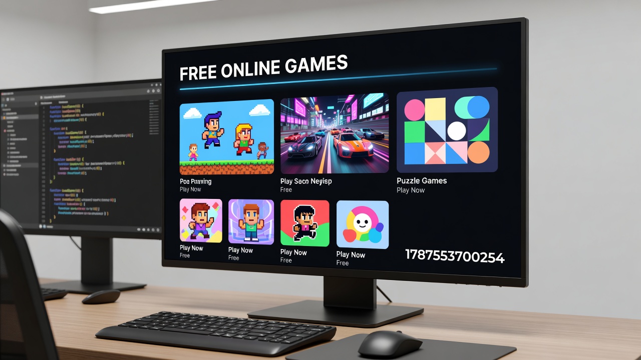 Players collaborating in a free online multiplayer game session on tablets and laptops