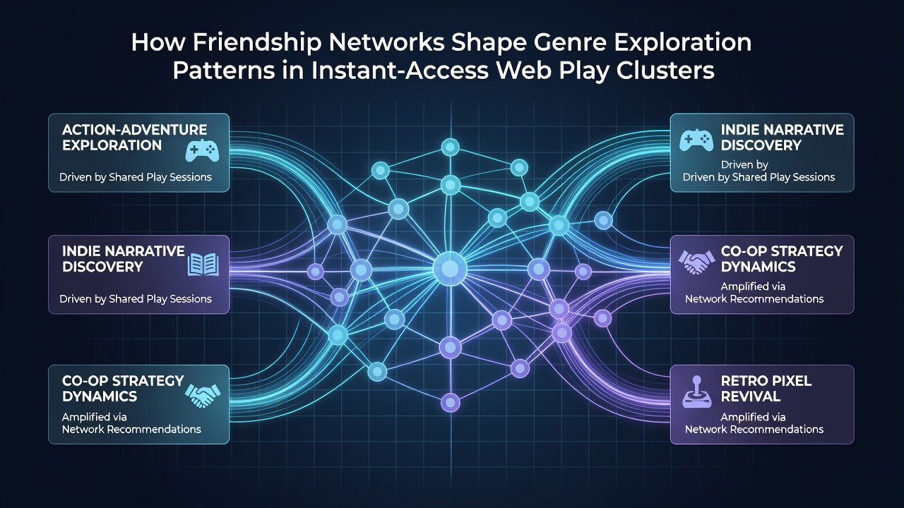 Graph depicting genre exploration rates among connected players in instant web games