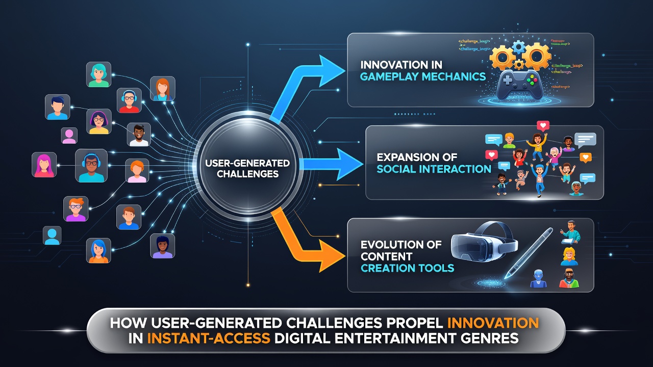 Players engaging with user-created challenges in instant-access digital games on mobile and web platforms