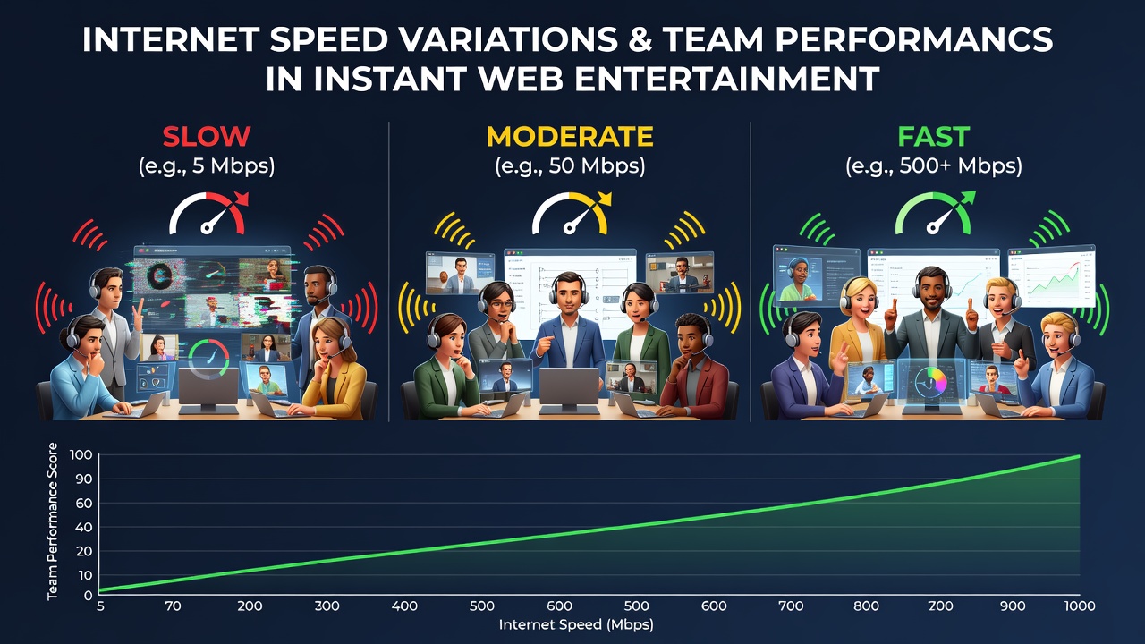Graph illustrating internet speed variations across regions and their impact on multiplayer sessions