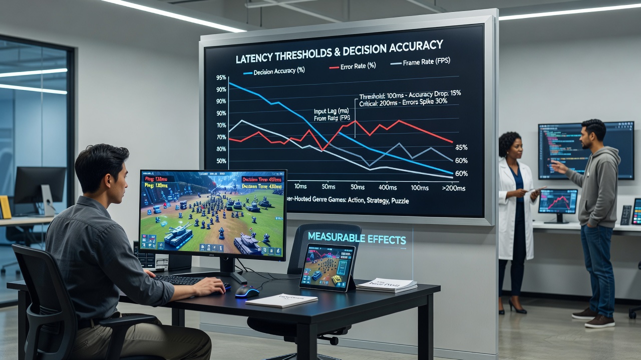 Players in a shared browser session reacting to delayed inputs during a genre-blend game