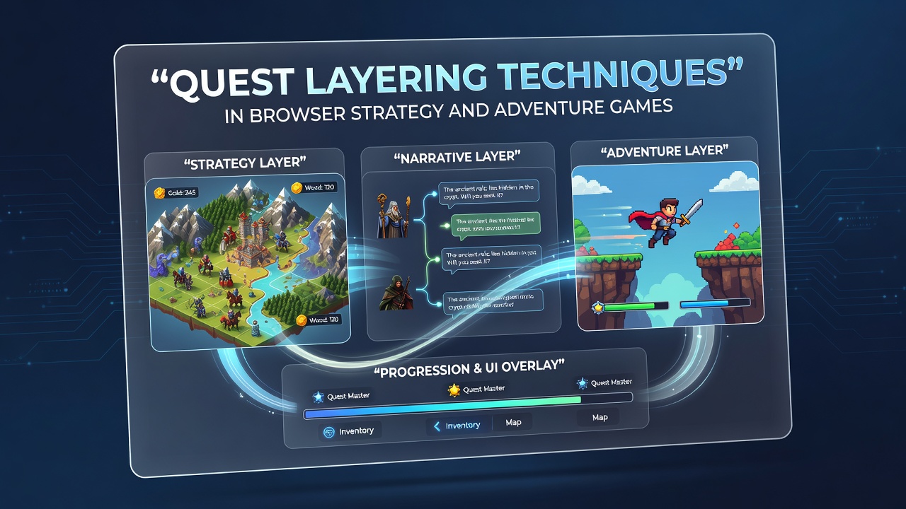 Diagram showing nested quest structures in browser-based strategy and adventure titles