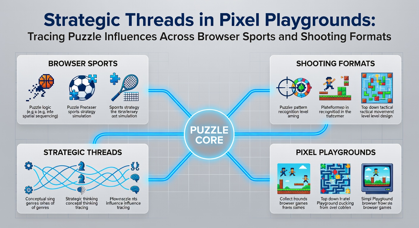 Browser-based sports and shooting games displaying layered puzzle mechanics in action