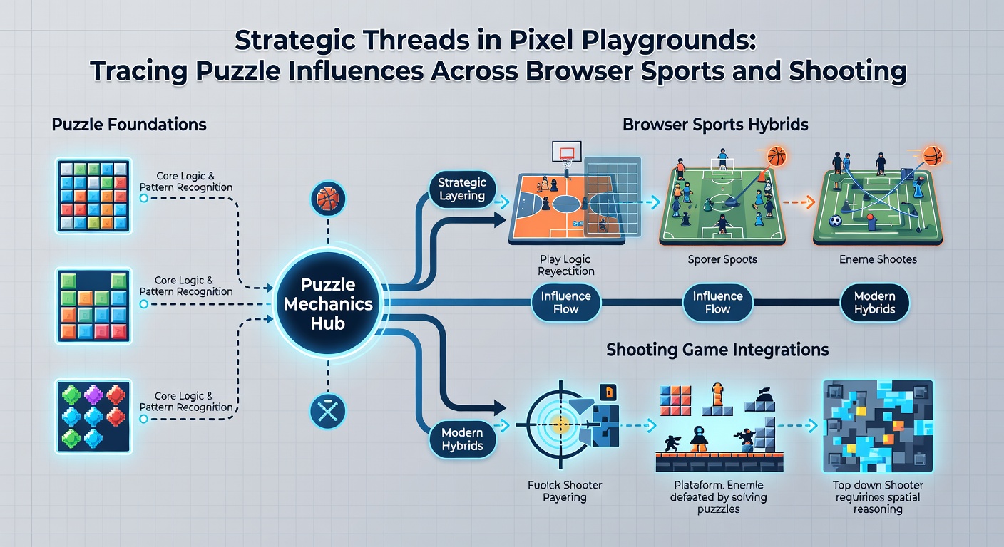 Detailed view of puzzle-inspired targeting and positioning interfaces in browser shooting games